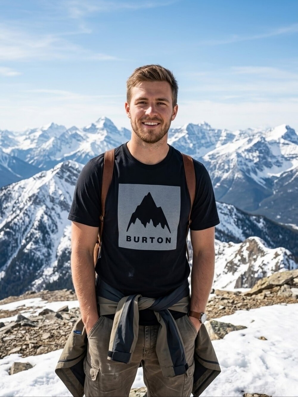 Burton Black T-Shirt with Gray Mountain Logo